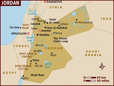 Mapa Jordânia