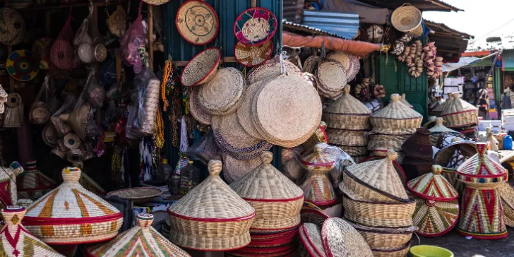 Mercado em Adis Abeba na Etiópia